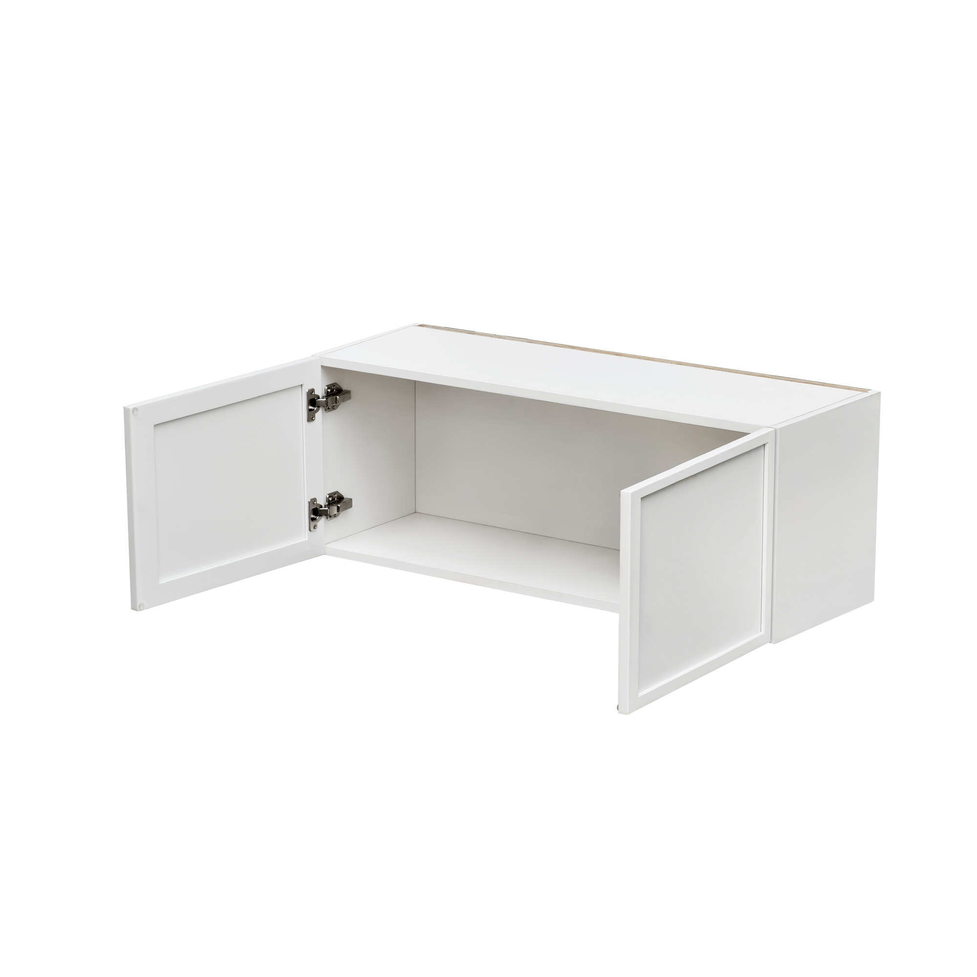 Slim White Shaker - 36"W × 12"H Standard Wall Cabinet 2-Doors