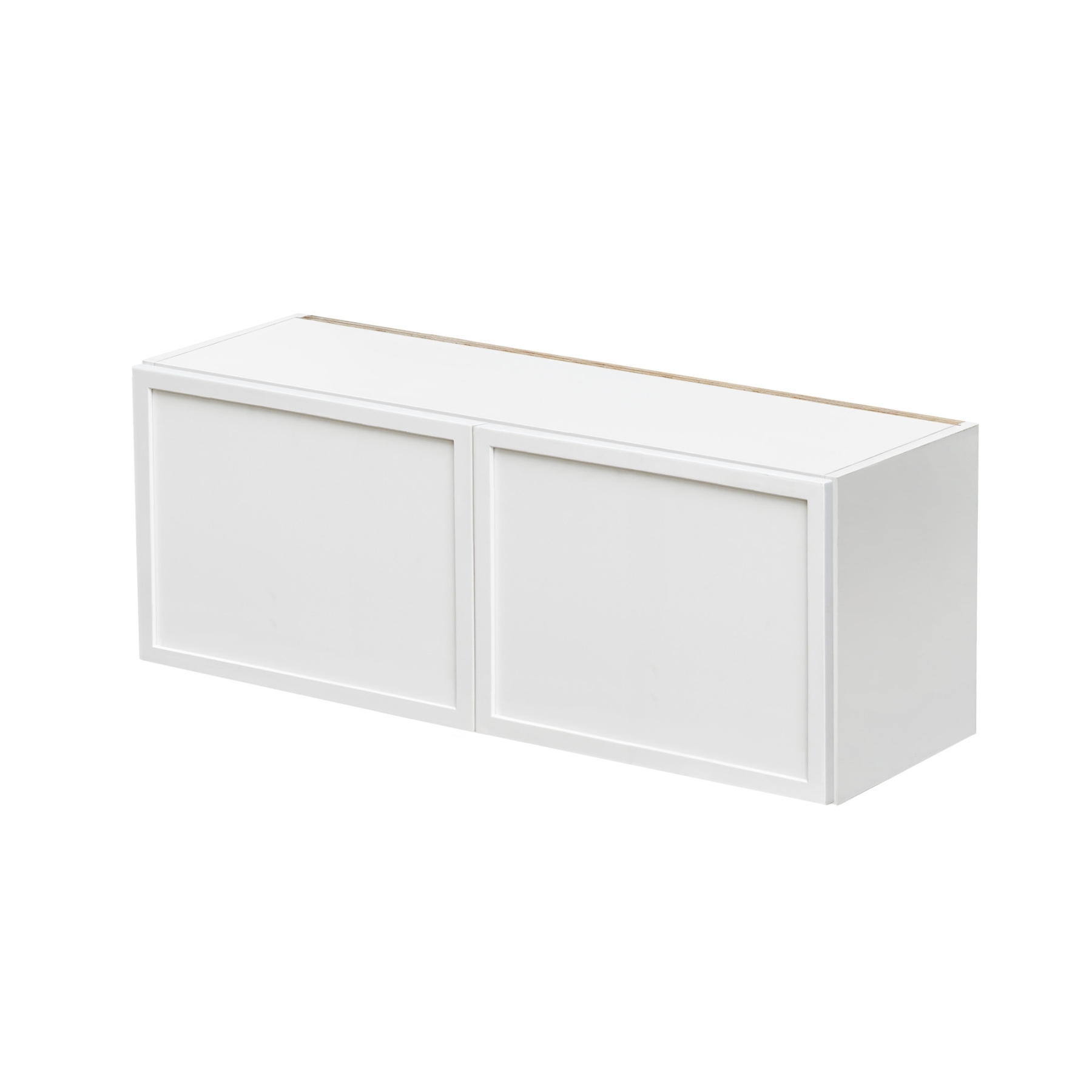 Slim White Shaker - 36"W × 12"H Standard Wall Cabinet 2-Doors