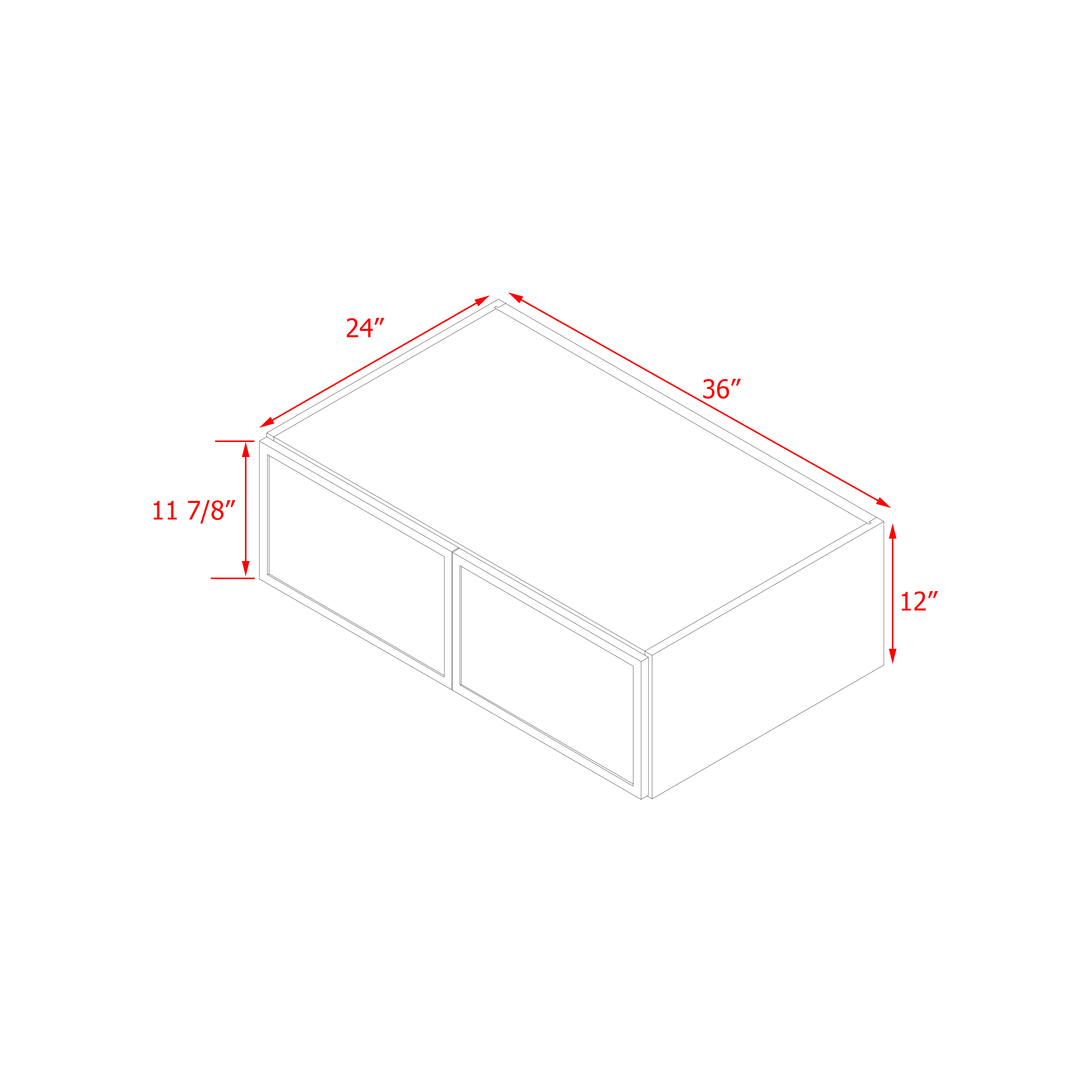 Shady Slim White Shaker - 36"W × 12"H Wall Cabinet