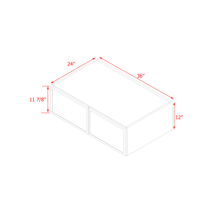 Shady Slim White Shaker - 36"W × 12"H Wall Cabinet