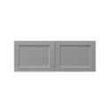White Box Gray Shaker - 36"W × 12"H Deep (24") Wall Bridge Cabinet 2-Doors