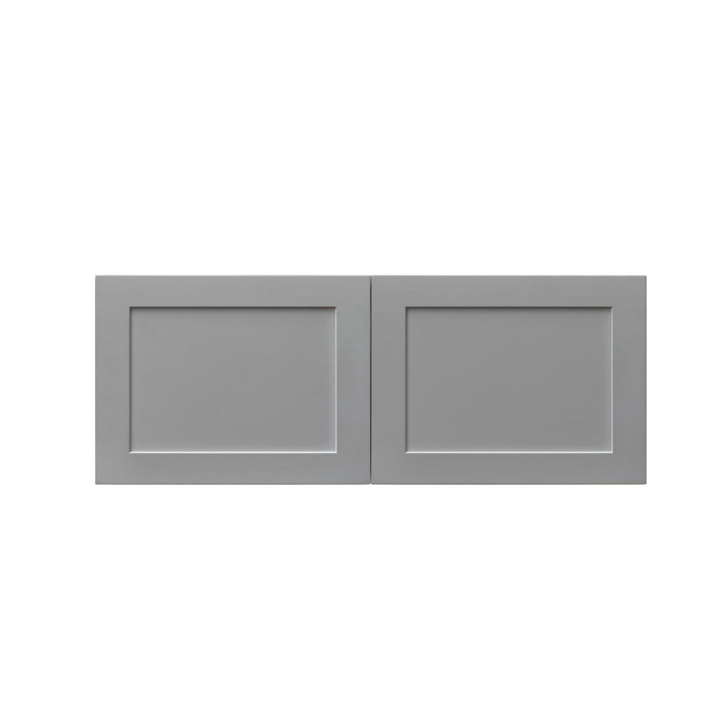 White Box Gray Shaker - 36"W × 12"H Deep (24") Wall Bridge Cabinet 2-Doors