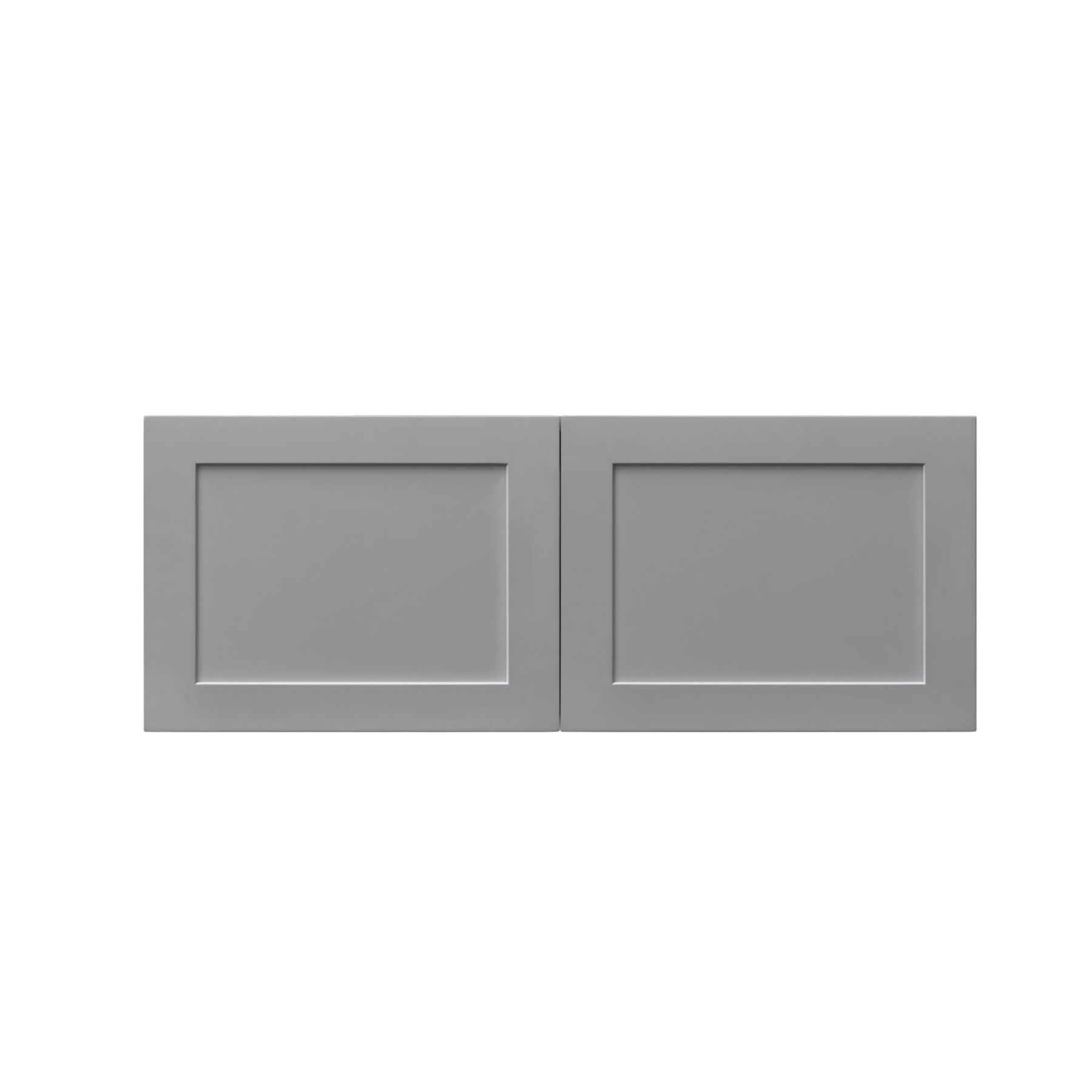 White Box Gray Shaker - 36"W × 12"H Deep (24") Wall Bridge Cabinet 2-Doors
