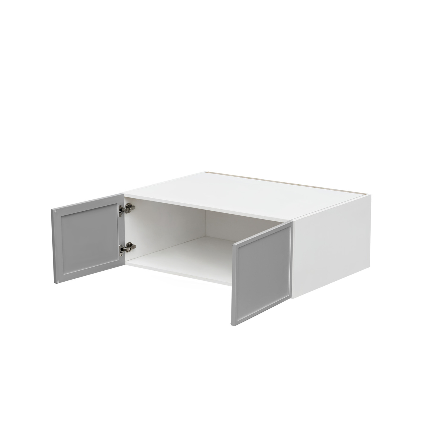 White Box Gray Slim - 36"W × 12"H Deep (24") Wall Bridge Cabinet 2-Doors