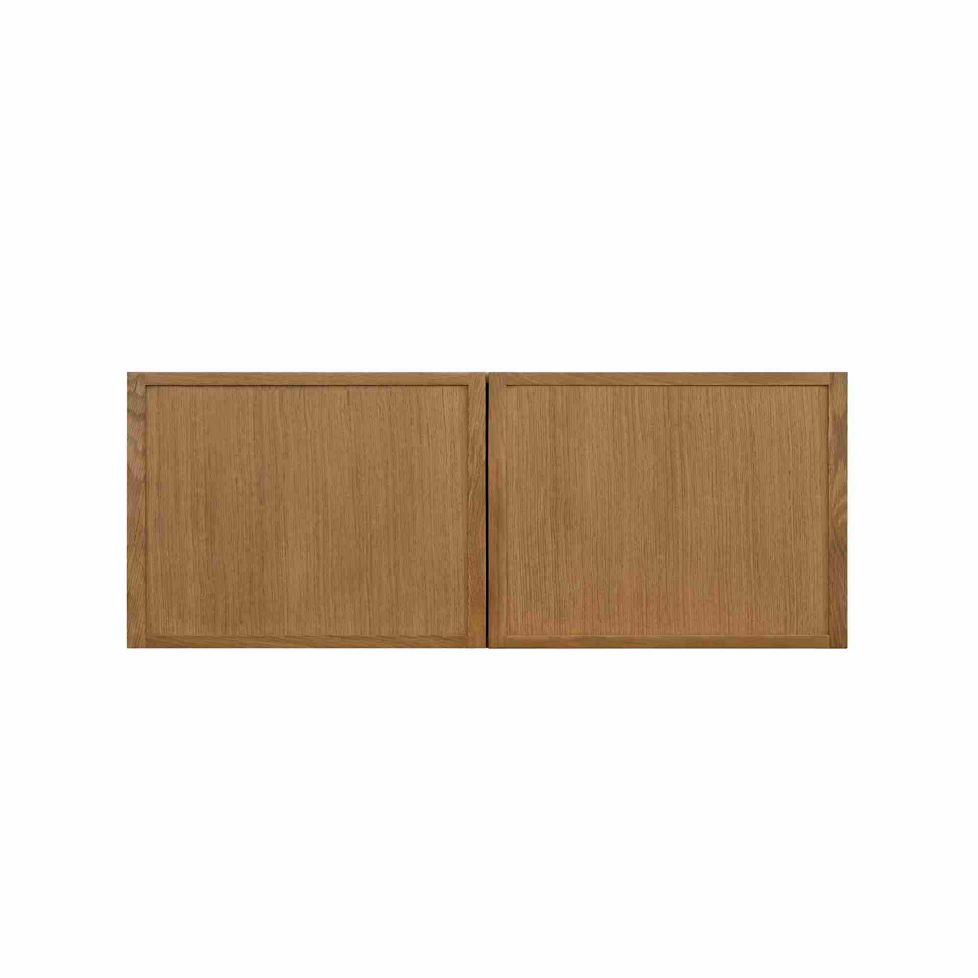 Natural Box Oak Slim - 36"W × 12"H Deep (24") Wall Bridge Cabinet 2-Doors