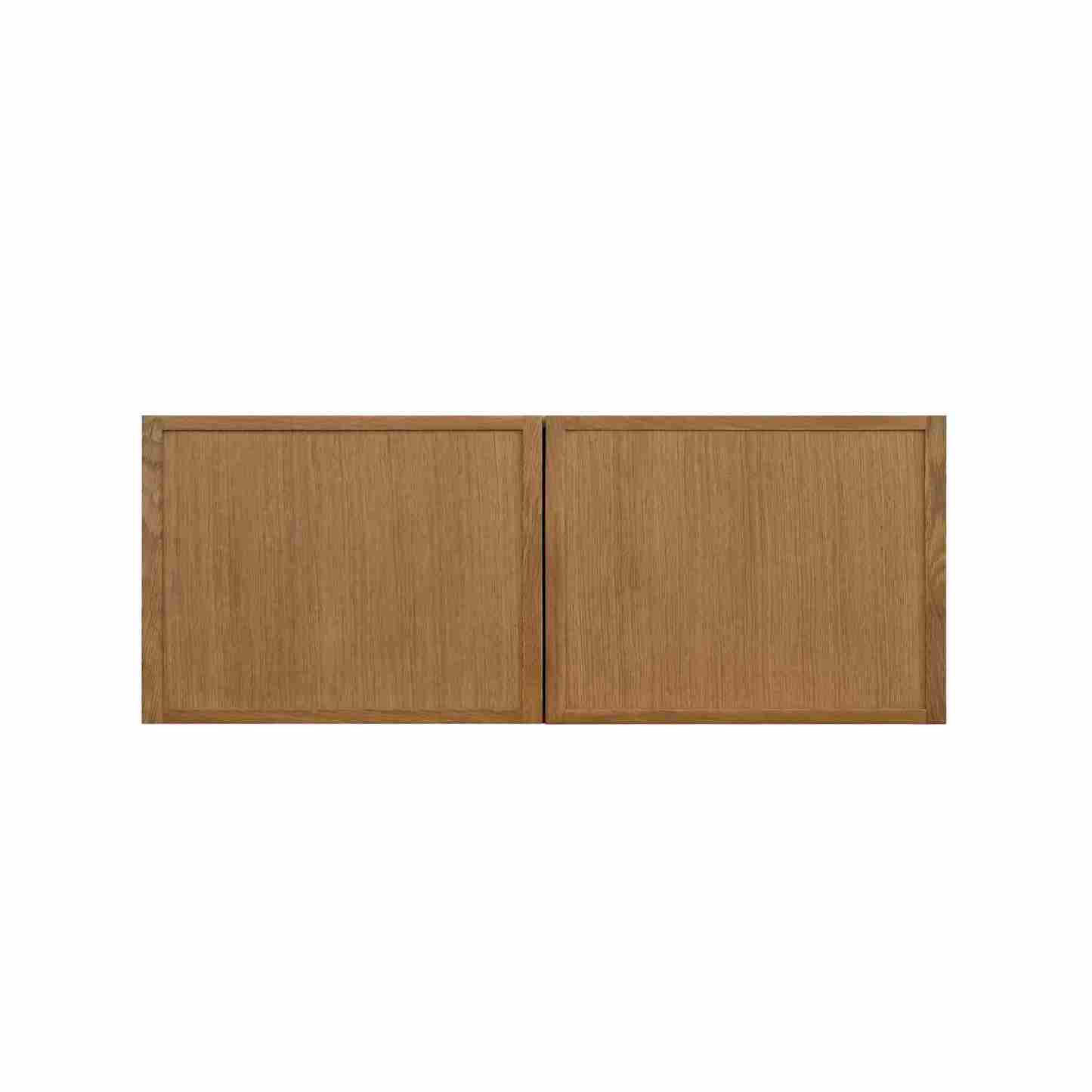 Natural Box Oak Slim - 36"W × 12"H Deep (24") Wall Bridge Cabinet 2-Doors