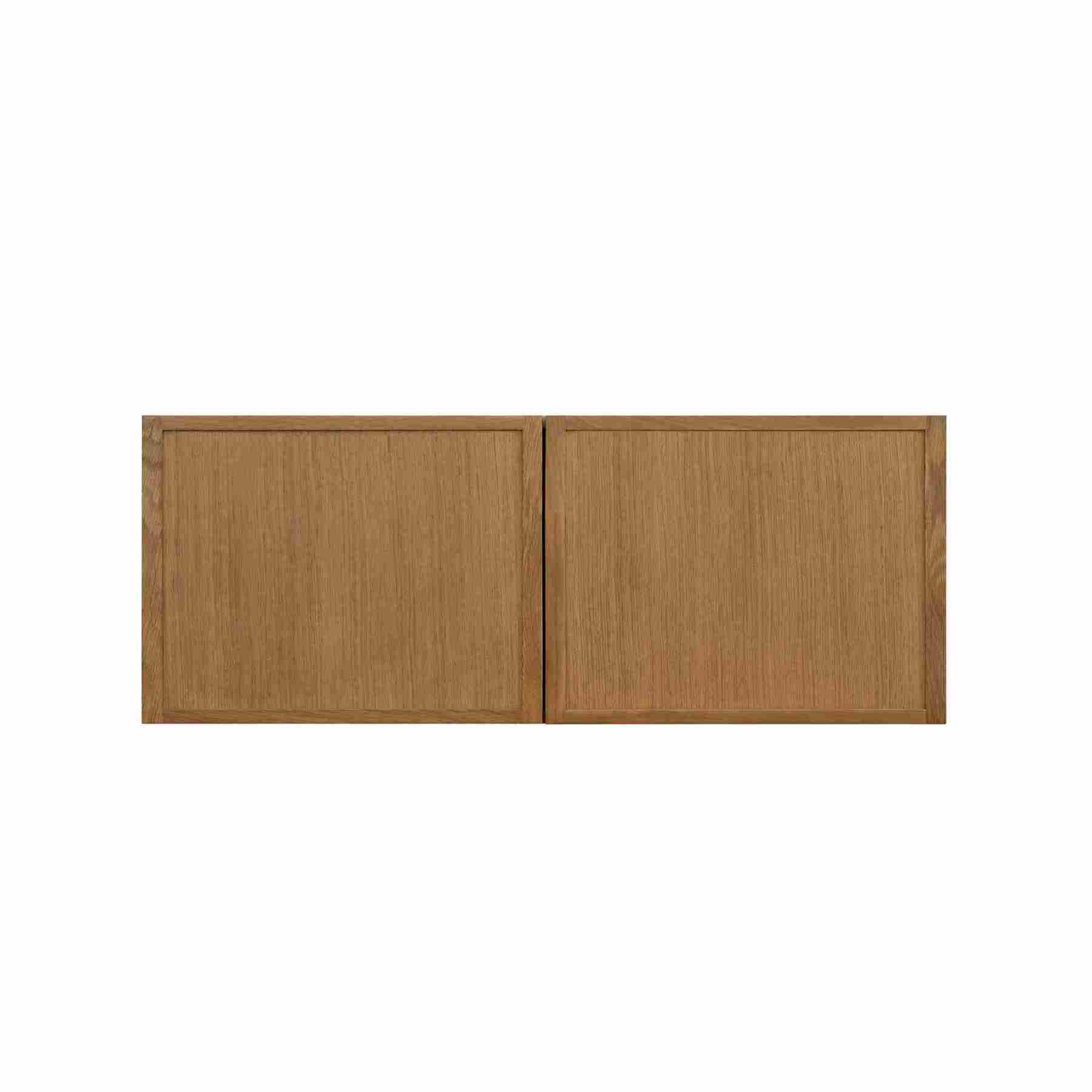 Natural Box Oak Slim - 36"W × 12"H Deep (24") Wall Bridge Cabinet 2-Doors