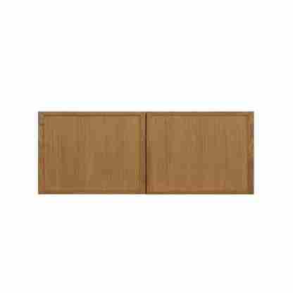 Natural Box Oak Slim - 36"W × 12"H Deep (24") Wall Bridge Cabinet 2-Doors