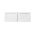 White Shaker - 36"W × 12"H Deep (24") Wall Bridge Cabinet 2-Doors