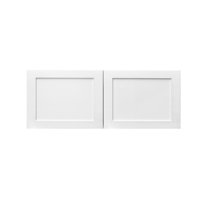 White Shaker - 36"W × 12"H Deep (24") Wall Bridge Cabinet 2-Doors