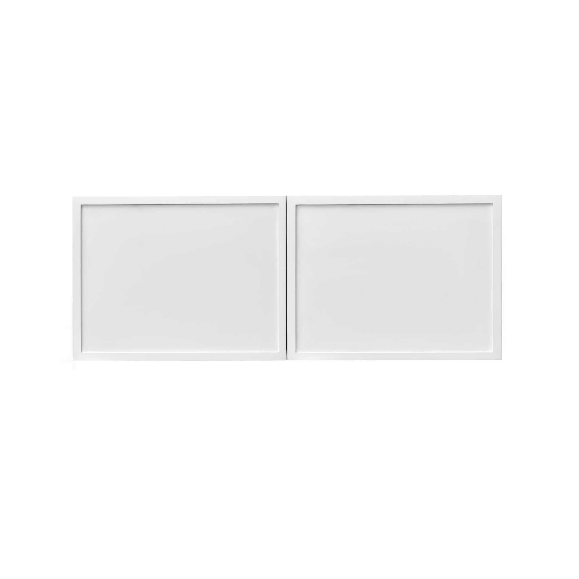 Slim White Shaker - 36"W × 12"H Deep (24") Wall Bridge Cabinet 2-Doors
