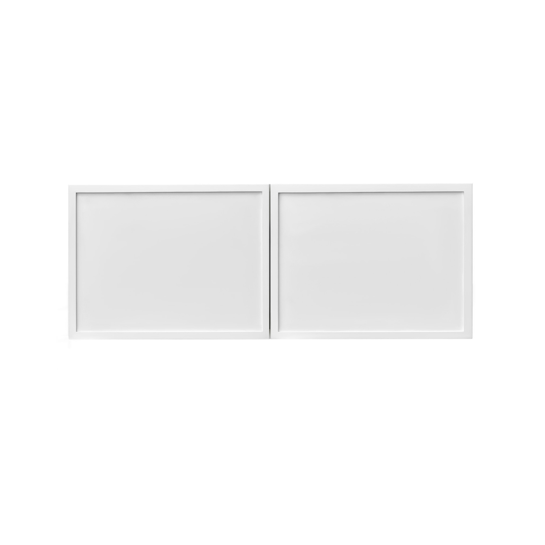 Slim White Shaker - 36"W × 12"H Deep (24") Wall Bridge Cabinet 2-Doors