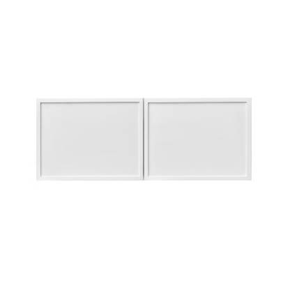 Slim White Shaker - 36"W × 12"H Deep (24") Wall Bridge Cabinet 2-Doors