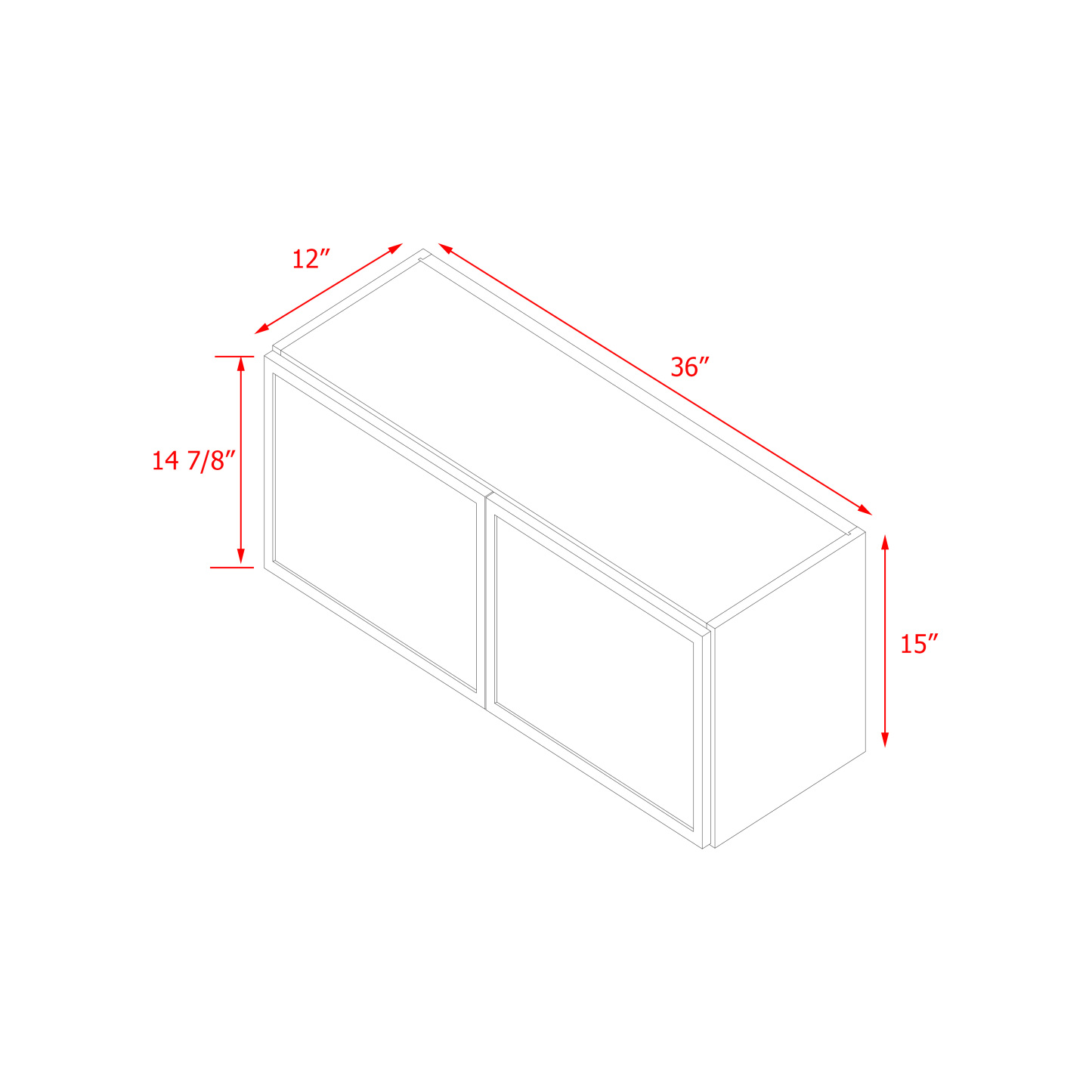 Shady Slim Gray Shaker - 36"W × 15"H Wall Cabinet