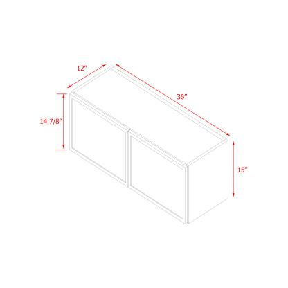 Shady Slim Gray Shaker - 36"W × 15"H Wall Cabinet