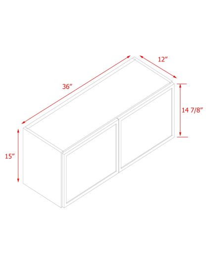 Natural Box Oak Slim - 36"W × 15"H Standard Wall Cabinet 2-Doors