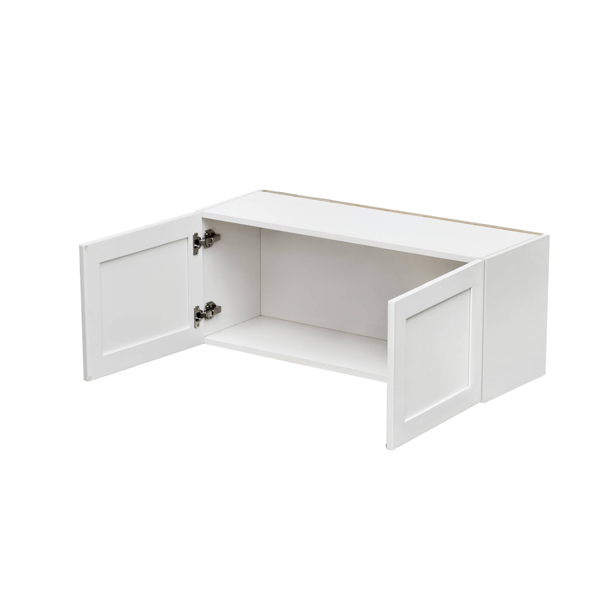 White Shaker - 36"W × 15"H Standard Wall Cabinet 2-Doors