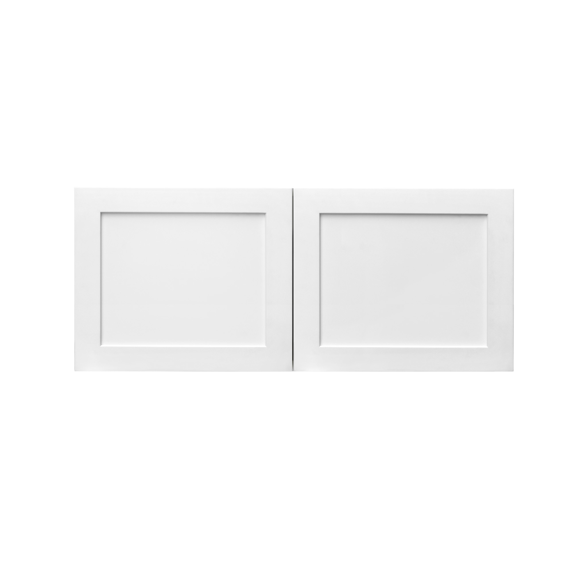 White Shaker - 36"W × 15"H Standard Wall Cabinet 2-Doors