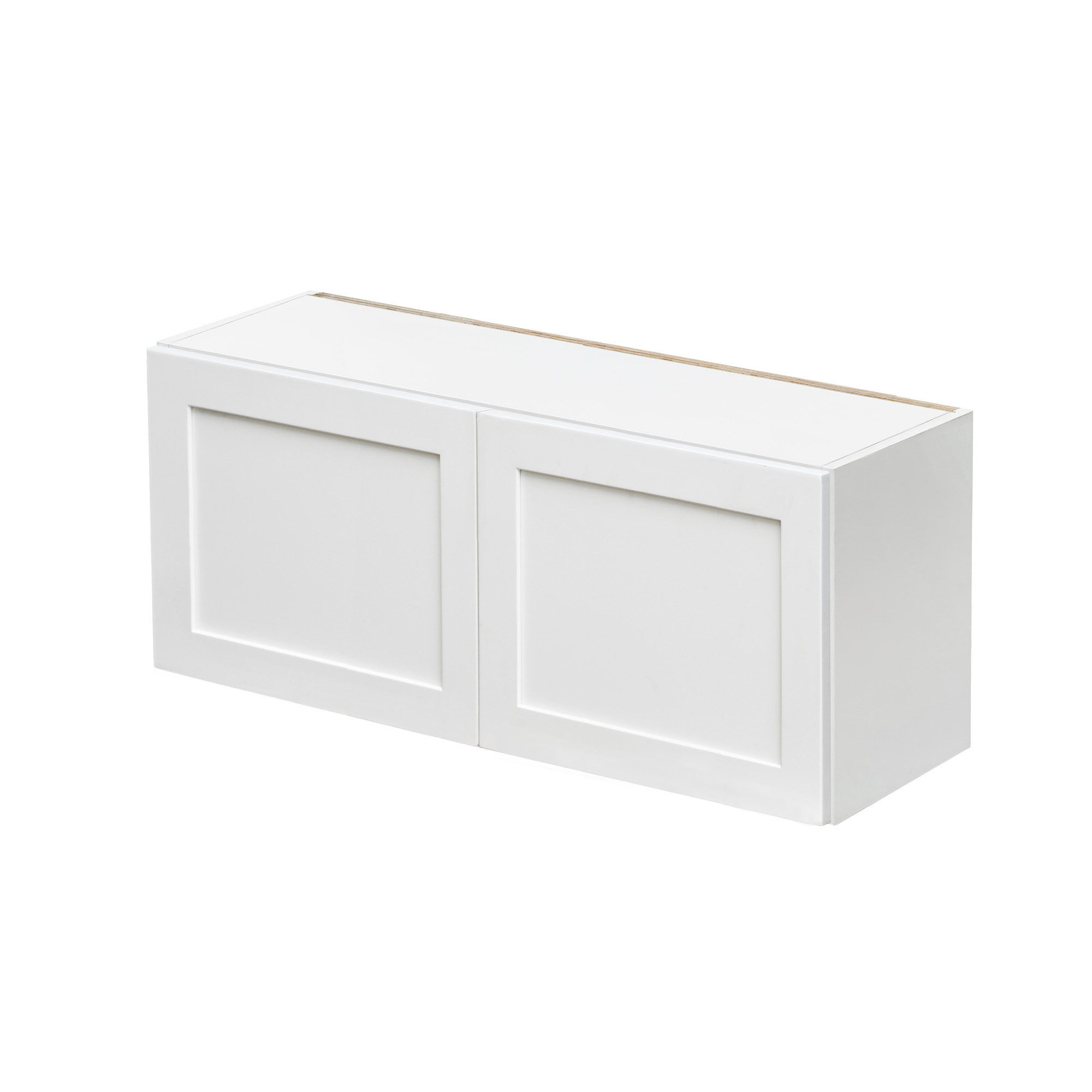 White Shaker - 36"W × 15"H Standard Wall Cabinet 2-Doors