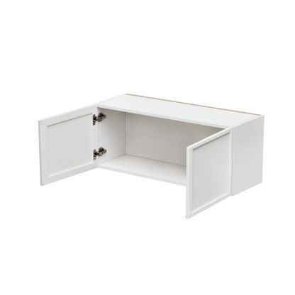 Slim White Shaker - 36"W × 15"H Standard Wall Cabinet 2-Doors