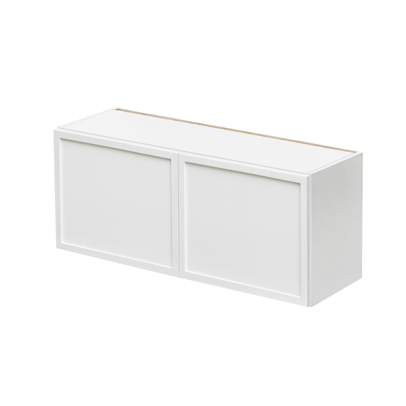 Slim White Shaker - 36"W × 15"H Standard Wall Cabinet 2-Doors