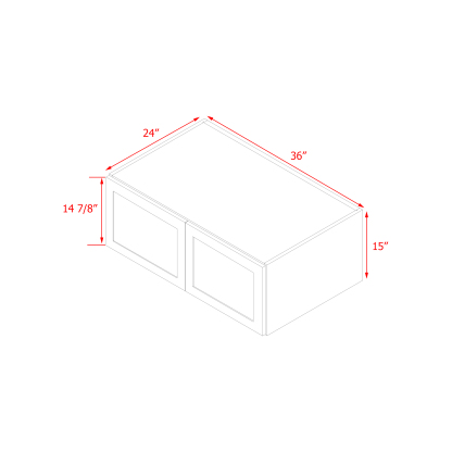 Mallorca Dolphin Gray Shaker - 36"W × 15"H Deep Wall Cabinet