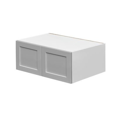 White Box Gray Shaker - 36"W × 15"H Deep (24") Wall Bridge Cabinet 2-Doors 1-Adjustable shelf