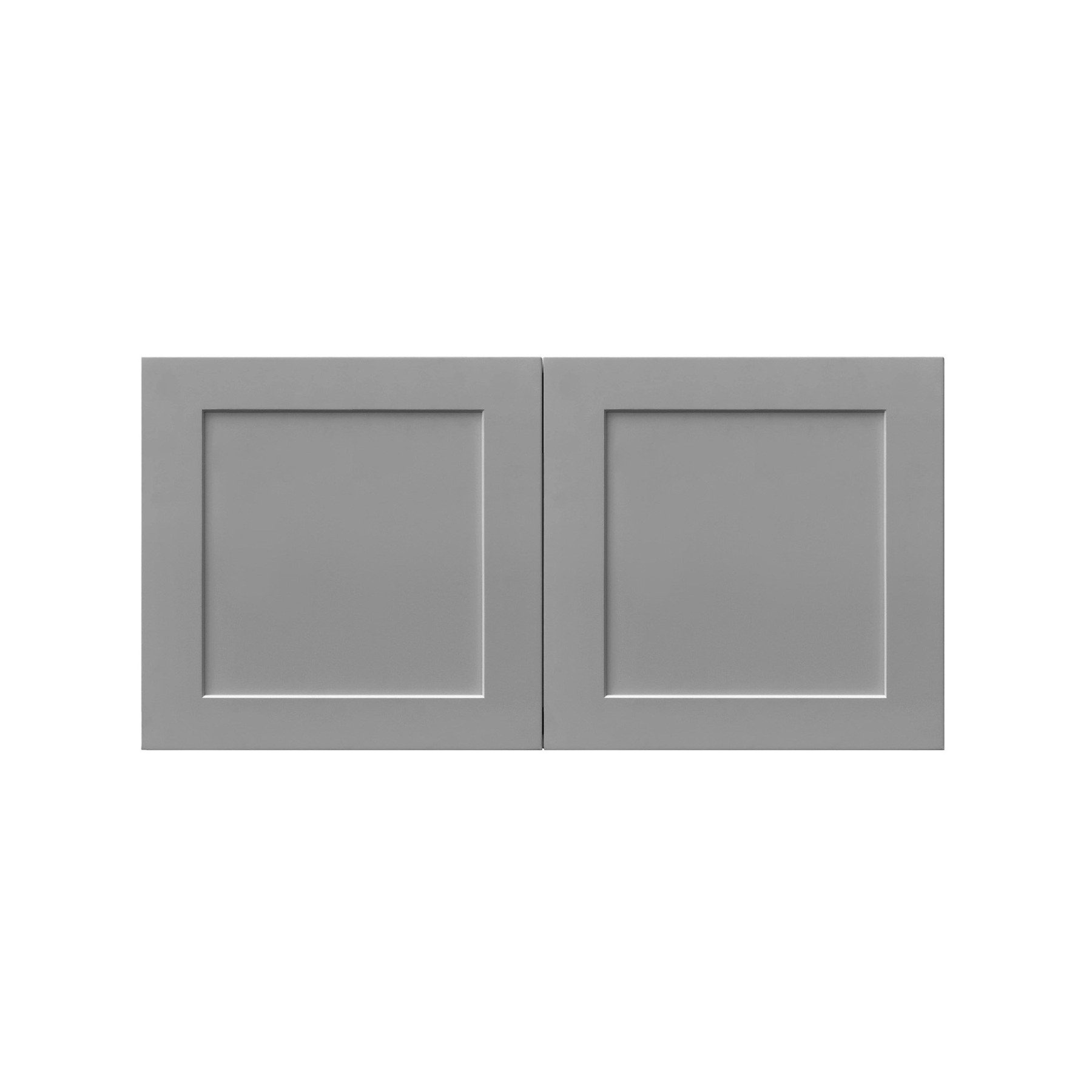 White Box Gray Shaker - 36"W × 15"H Deep (24") Wall Bridge Cabinet 2-Doors 1-Adjustable shelf