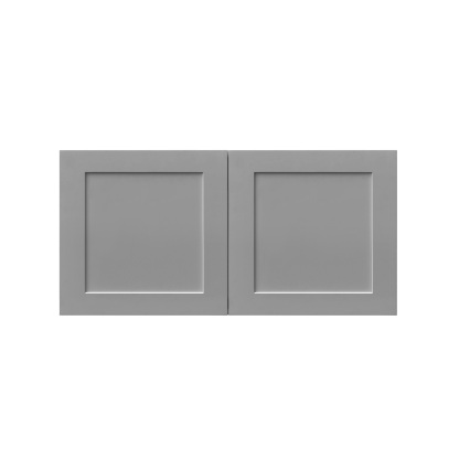 White Box Gray Shaker - 36"W × 15"H Deep (24") Wall Bridge Cabinet 2-Doors 1-Adjustable shelf