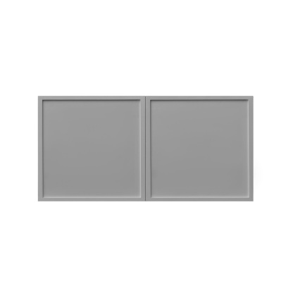 White Box Gray Slim - 36"W × 15"H Deep (24") Wall Bridge Cabinet 2-Doors 1-Adjustable shelf