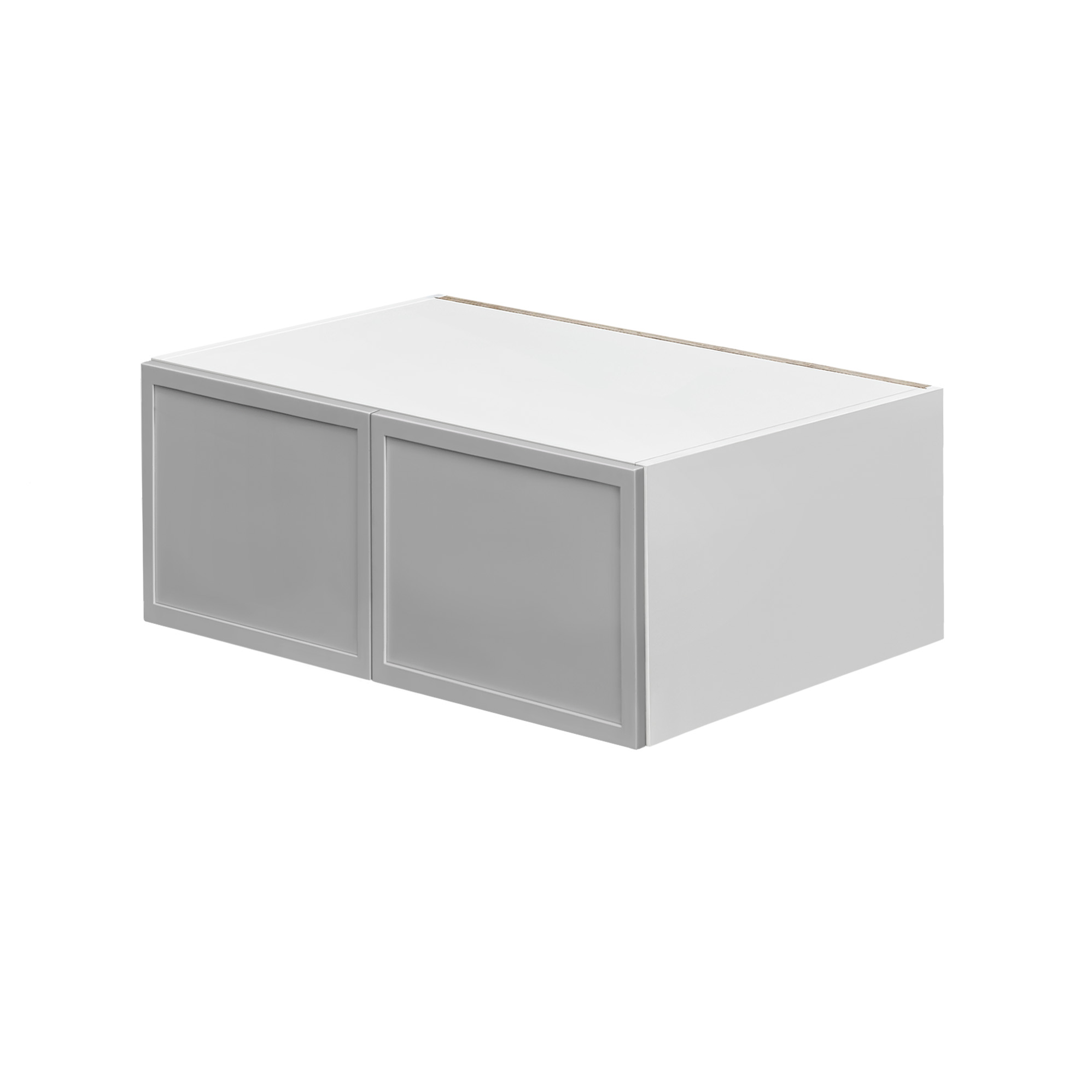 White Box Gray Slim - 36"W × 15"H Deep (24") Wall Bridge Cabinet 2-Doors 1-Adjustable shelf