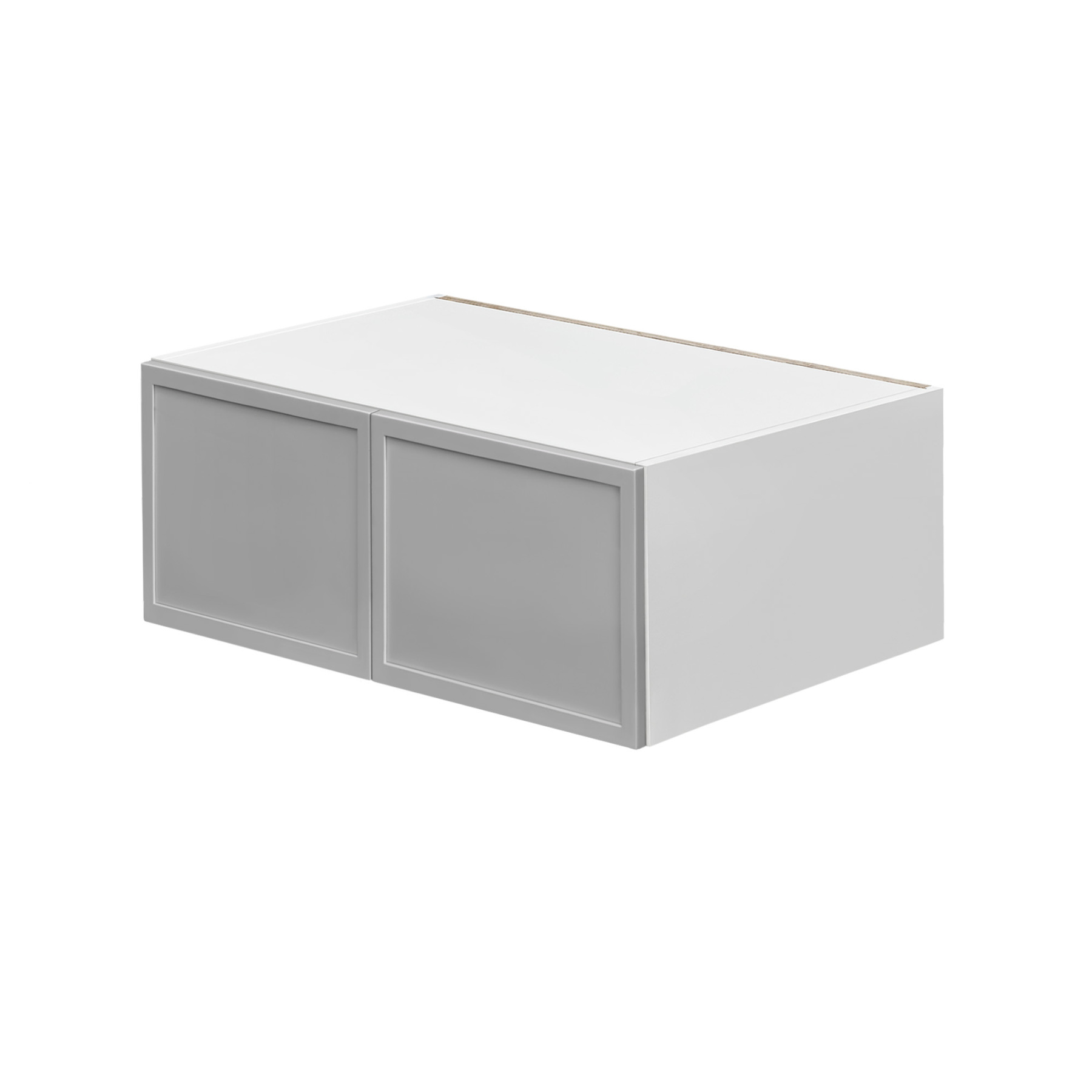 White Box Gray Slim - 36"W × 15"H Deep (24") Wall Bridge Cabinet 2-Doors 1-Adjustable shelf