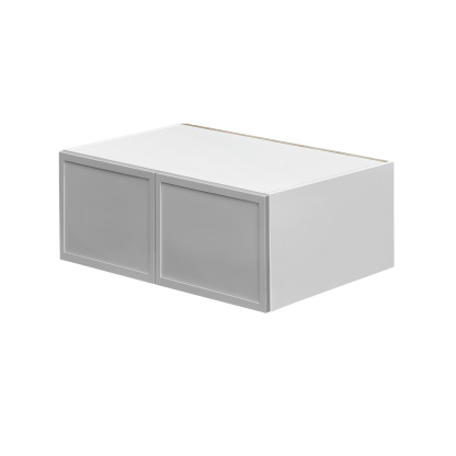 White Box Gray Slim - 36"W × 15"H Deep (24") Wall Bridge Cabinet 2-Doors 1-Adjustable shelf