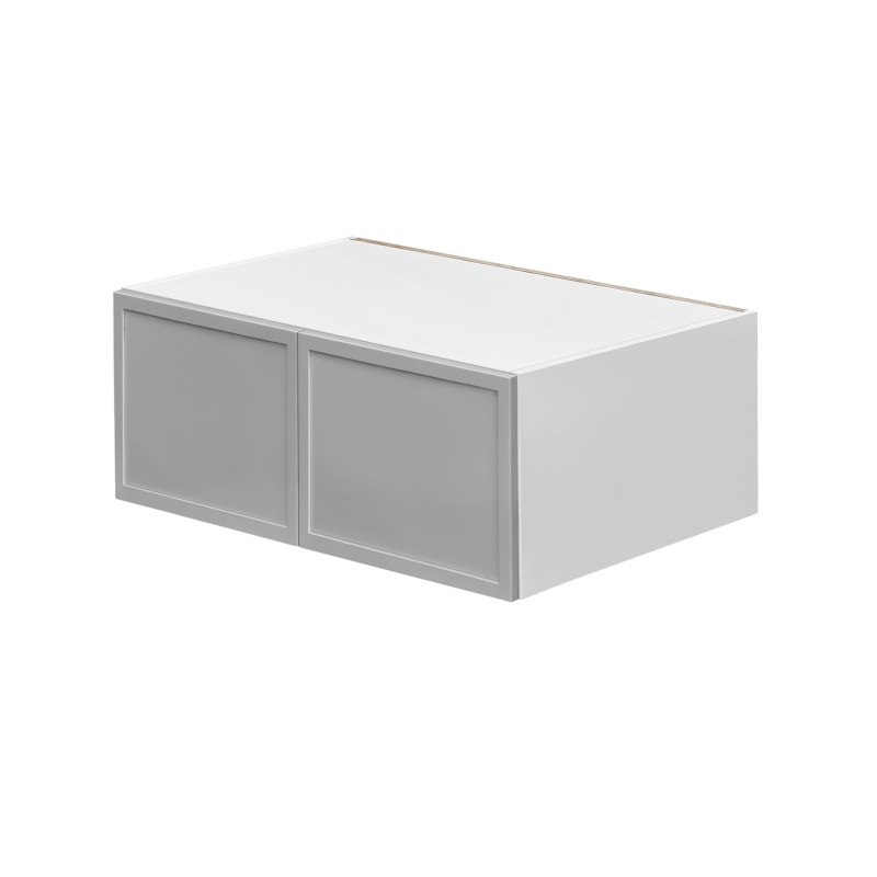White Box Gray Slim - 36"W × 15"H Deep (24") Wall Bridge Cabinet 2-Doors 1-Adjustable shelf