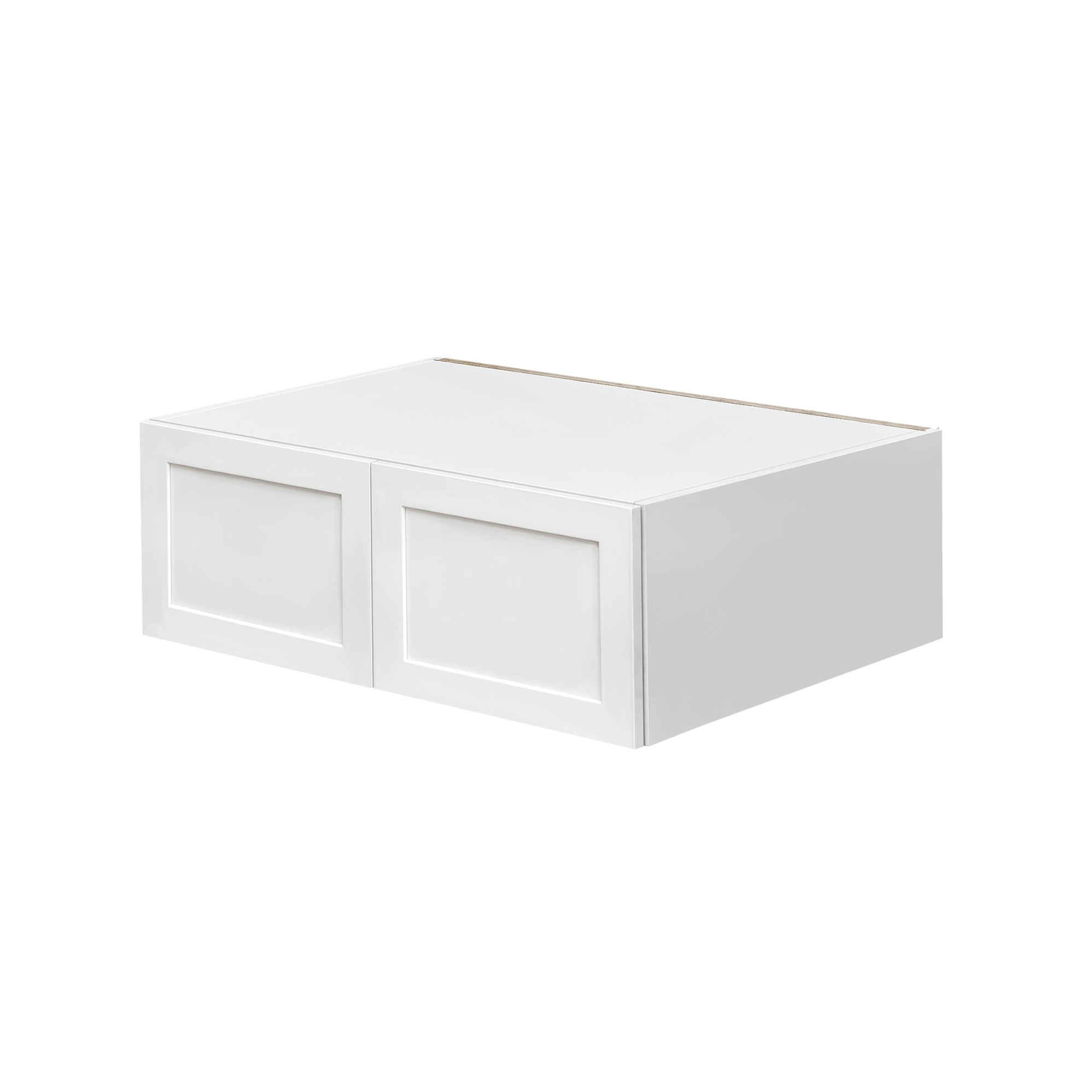 White Shaker - 36"W × 15"H Deep (24") Wall Bridge Cabinet 2-Doors 1-Adjustable shelf