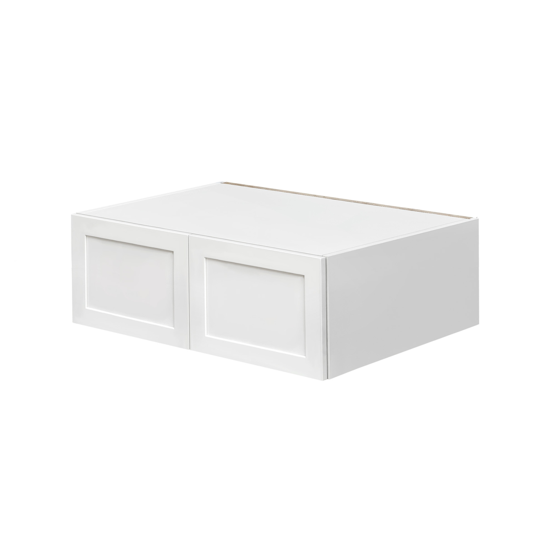 White Shaker - 36"W × 15"H Deep (24") Wall Bridge Cabinet 2-Doors 1-Adjustable shelf