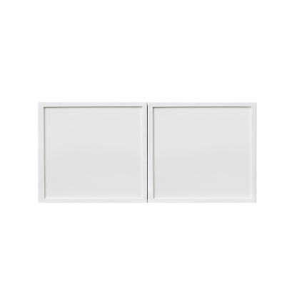 Slim White Shaker - 36"W × 15"H Deep (24") Wall Bridge Cabinet 2-Doors 1-Adjustable shelf