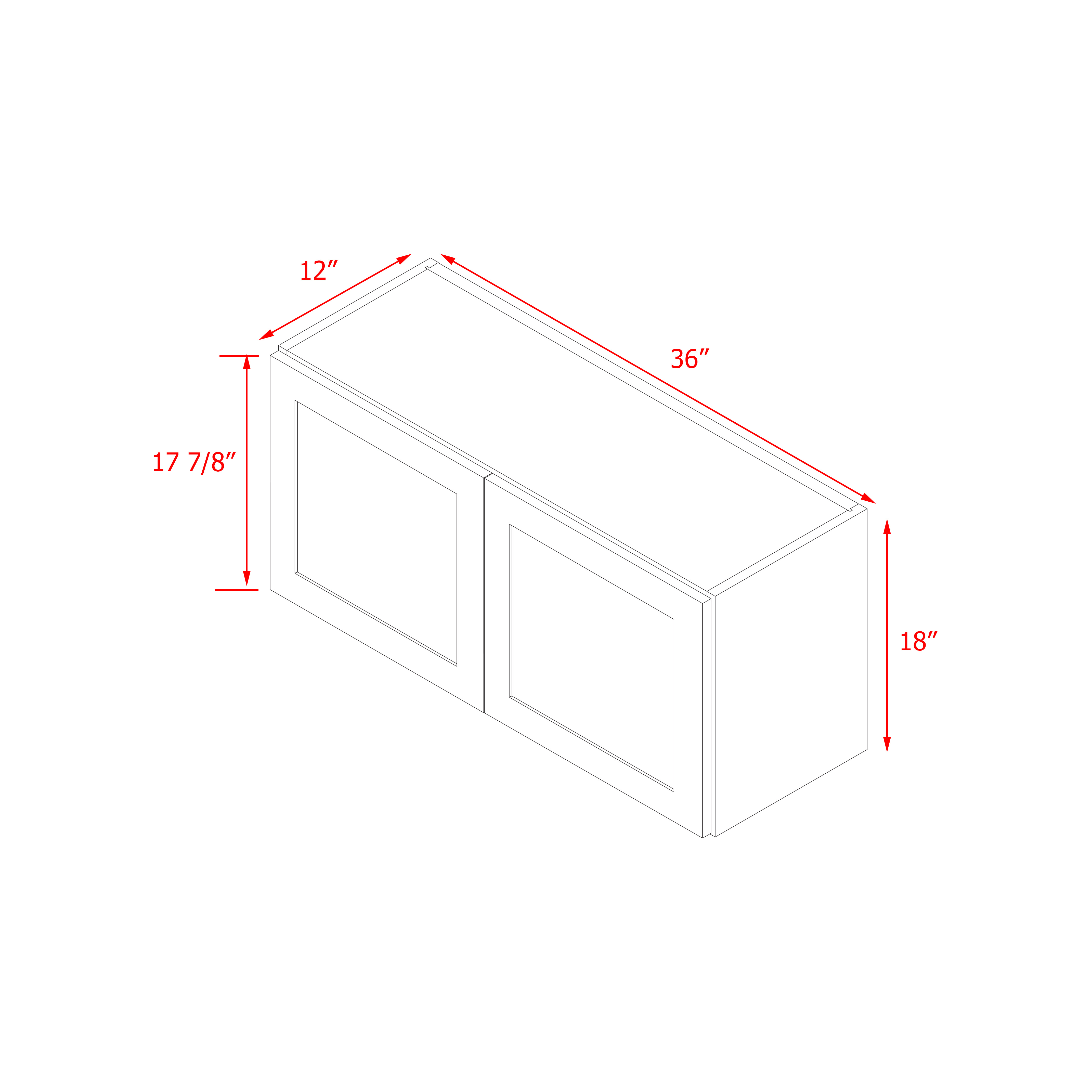 Mallorca White Shaker - 36"W × 18"H Standard Wall Cabinet