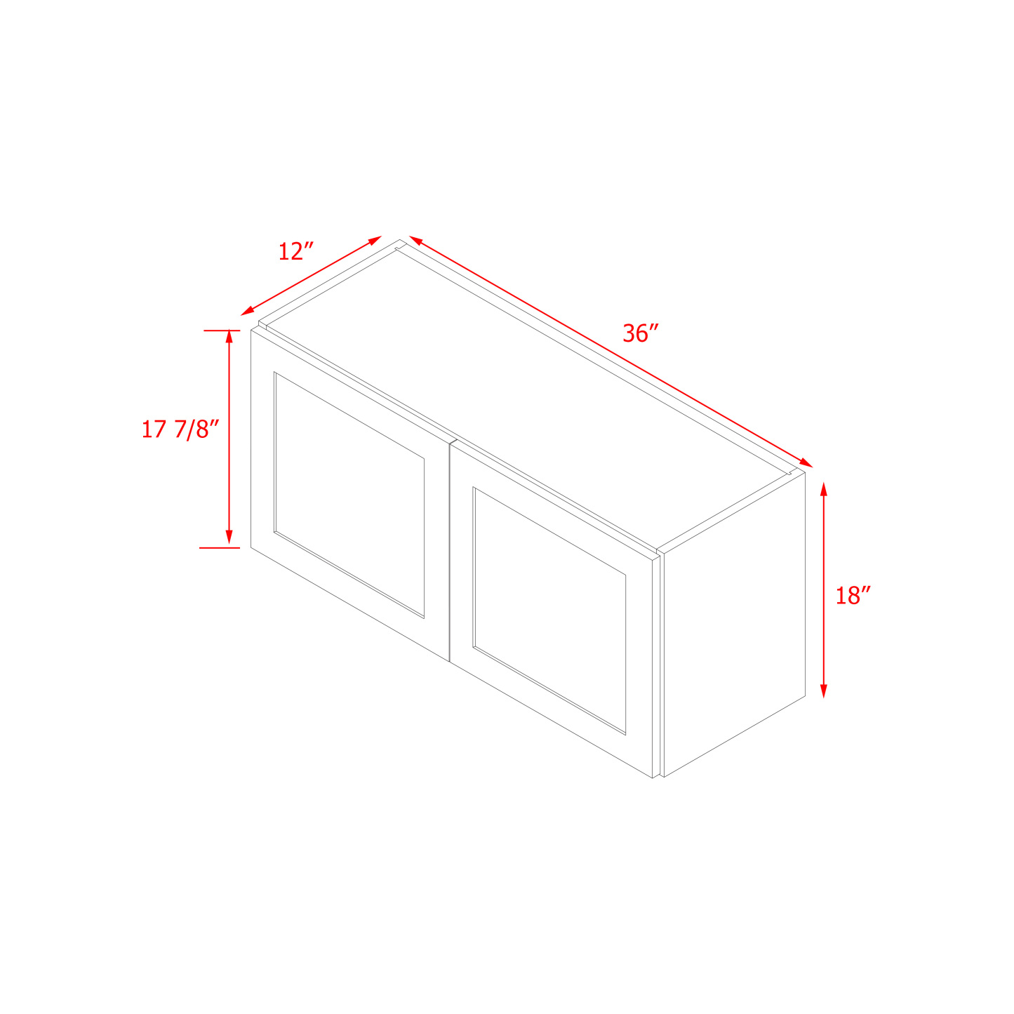 Mallorca White Shaker - 36"W × 18"H Standard Wall Cabinet