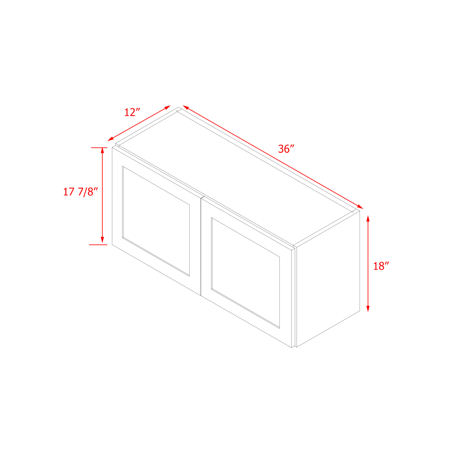 Mallorca White Shaker - 36"W × 18"H Standard Wall Cabinet
