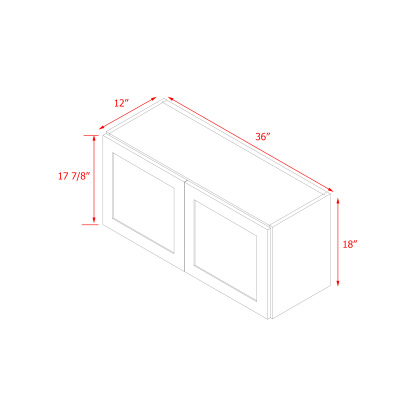 Mallorca White Shaker - 36"W × 18"H Standard Wall Cabinet