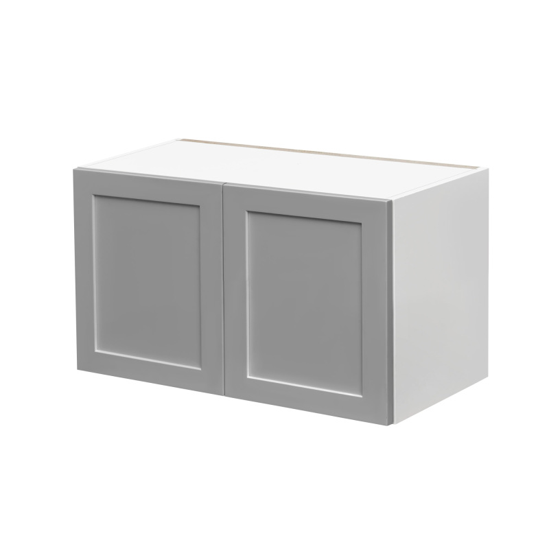White Box Gray Shaker - 36"W × 18"H Standard Wall Cabinet 2-Doors 1-Adjustable shelf