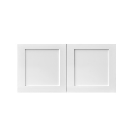 White Shaker - 36"W × 18"H Standard Wall Cabinet 2-Doors 1-Adjustable shelf