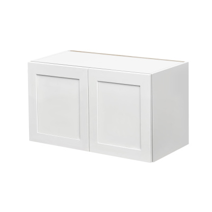 White Shaker - 36"W × 18"H Standard Wall Cabinet 2-Doors 1-Adjustable shelf