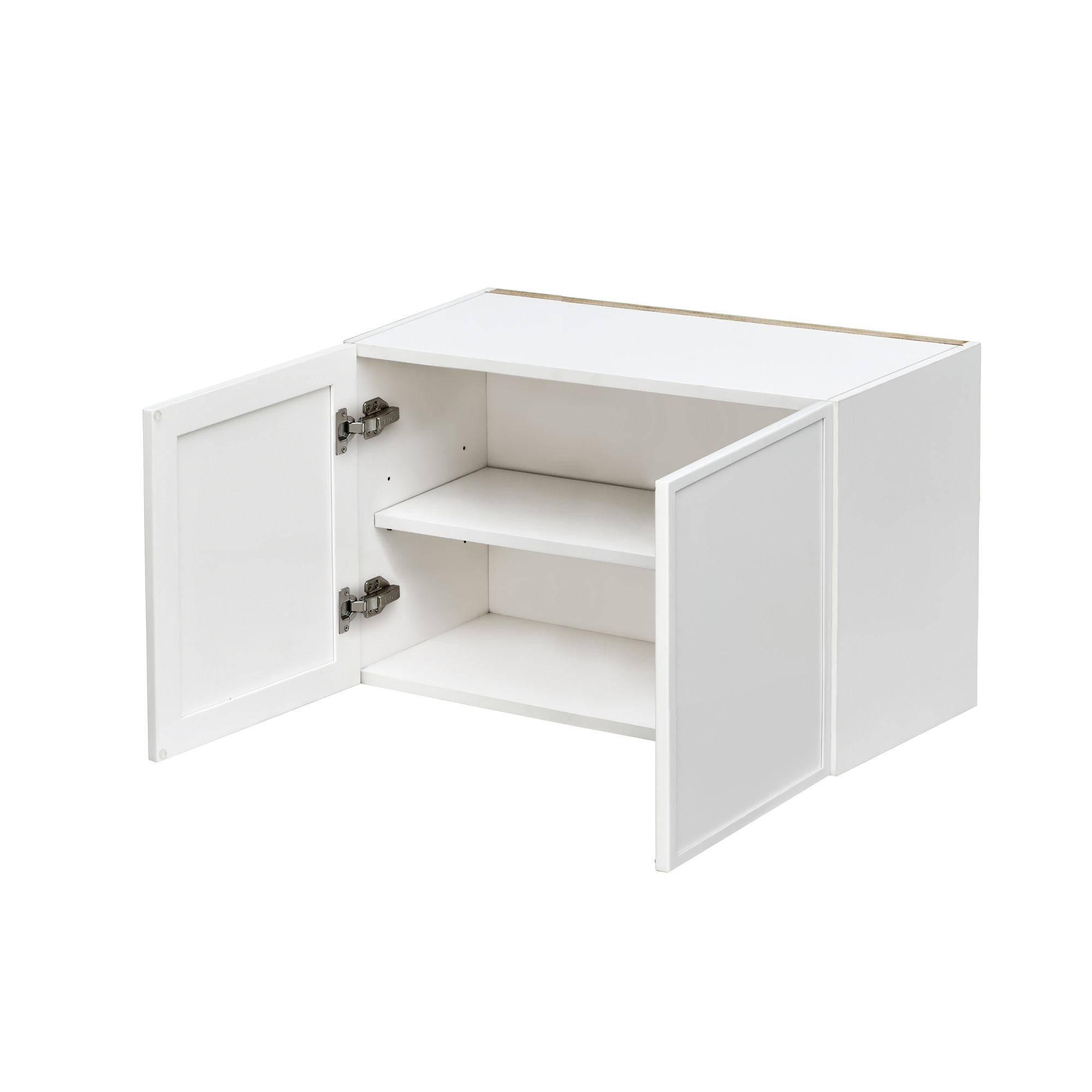 Slim White Shaker - 36"W × 18"H Standard Wall Cabinet 2-Doors 1-Adjustable shelf