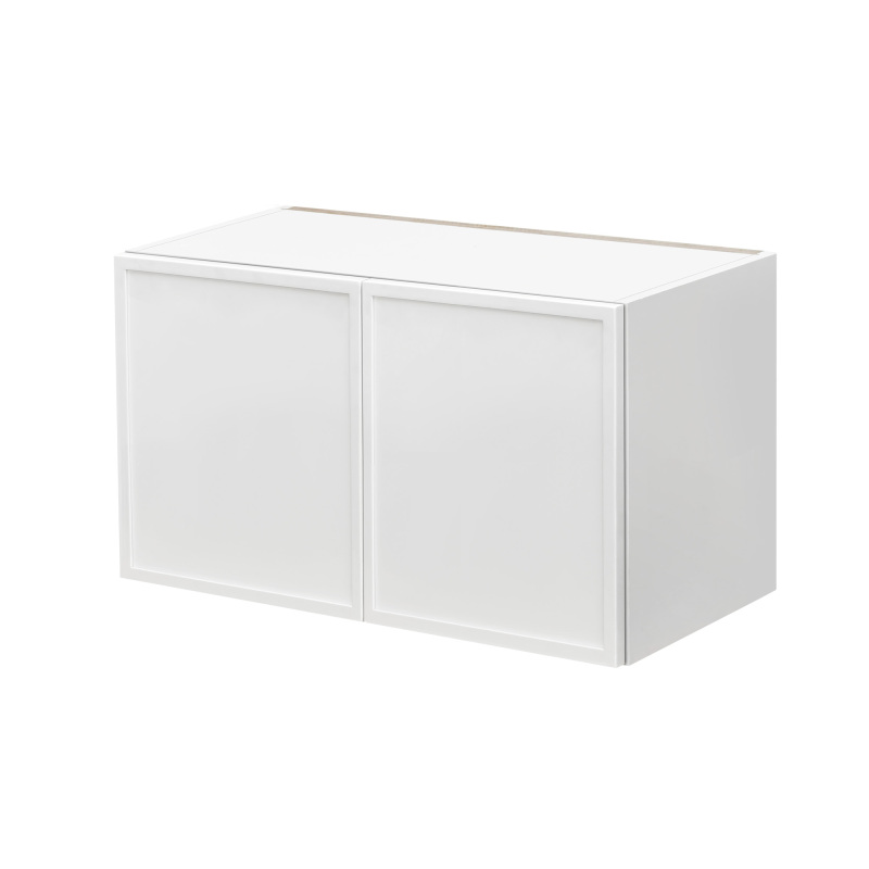 Slim White Shaker - 36"W × 18"H Standard Wall Cabinet 2-Doors 1-Adjustable shelf