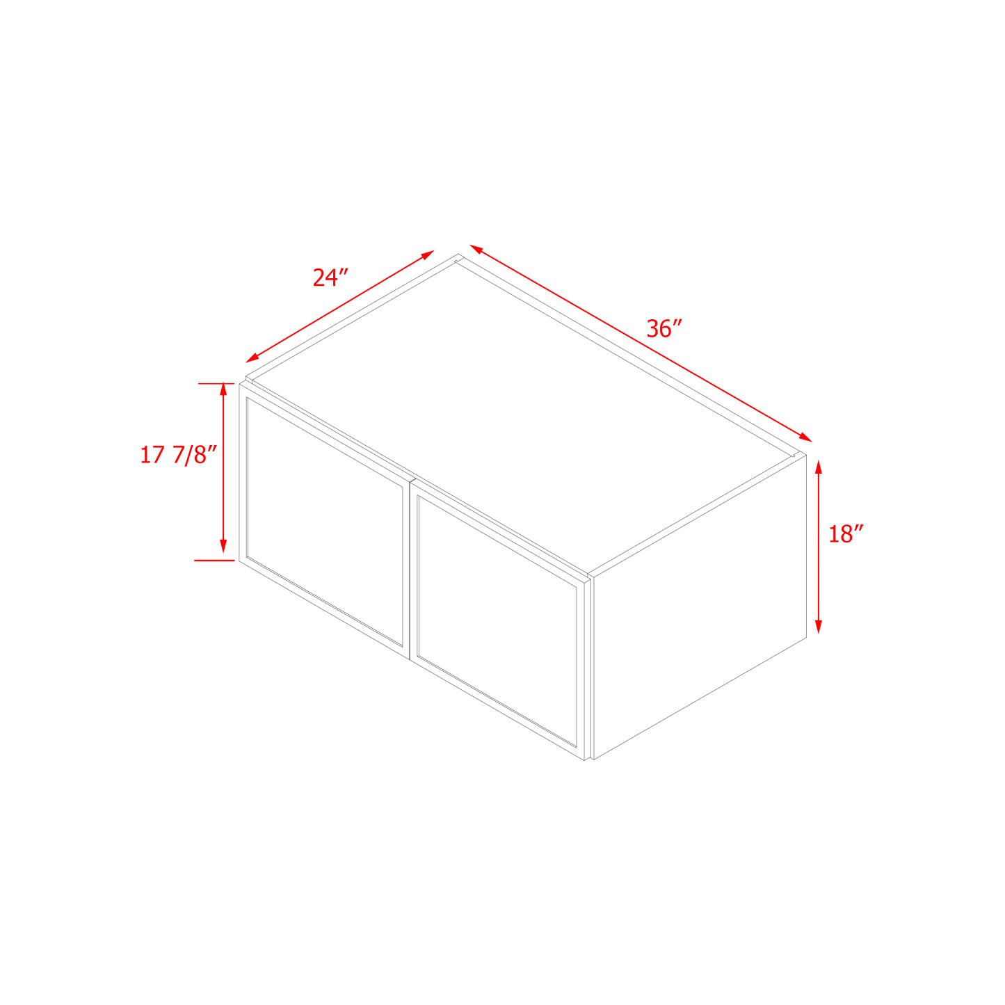 Shady Slim White Shaker - 36"W × 18"H Wall Cabinet