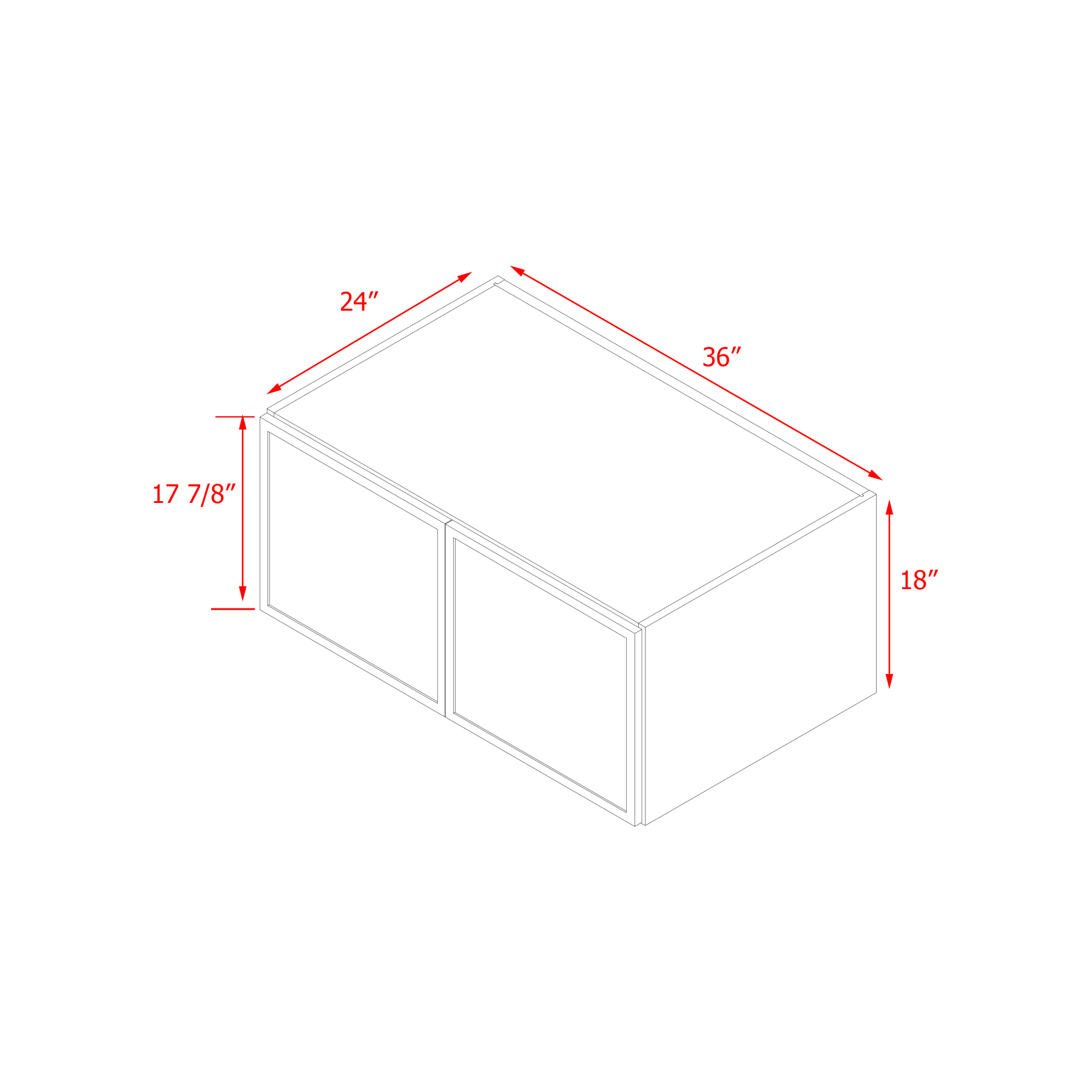 Shady Slim White Shaker - 36"W × 18"H Wall Cabinet