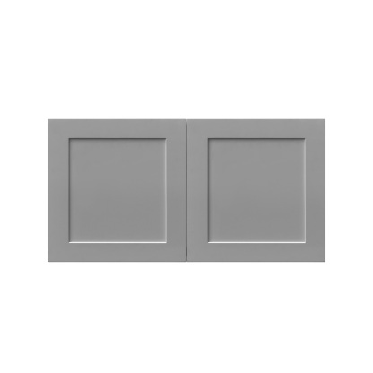 White Box Gray Shaker - 36"W × 18"H Deep (24") Wall Bridge Cabinet 2-Doors 1-Adjustable shelf