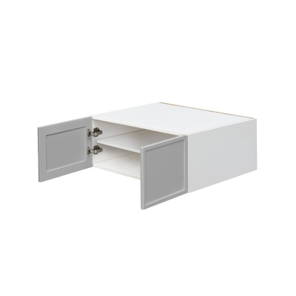 White Box Gray Slim - 36"W × 18"H Deep (24") Wall Bridge Cabinet 2-Doors 1-Adjustable shelf